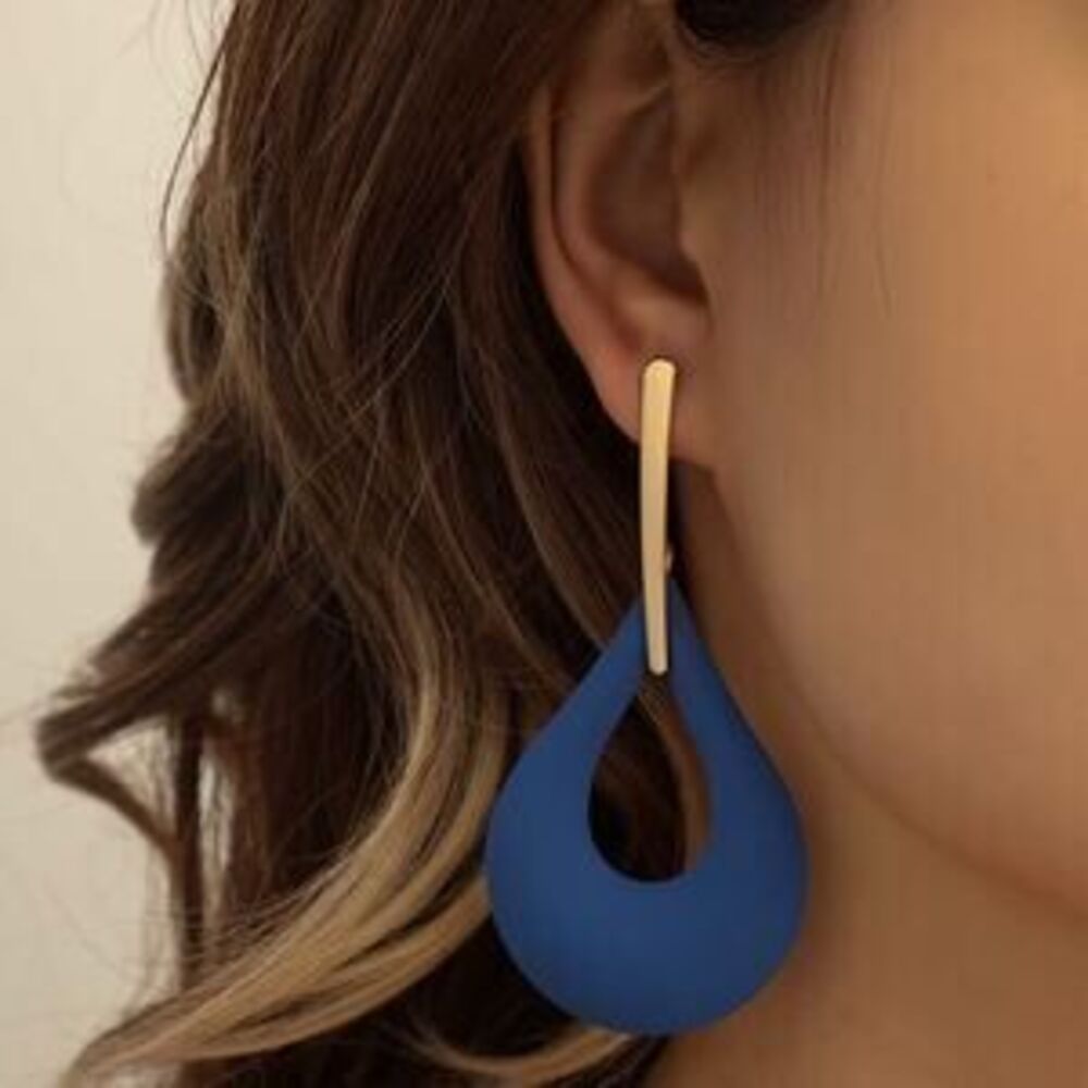 Dellgoo Hollow Out Fan Shaped Statement Earrings With Teardrop Sha